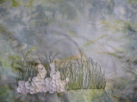 Gestickte Blumenbilder